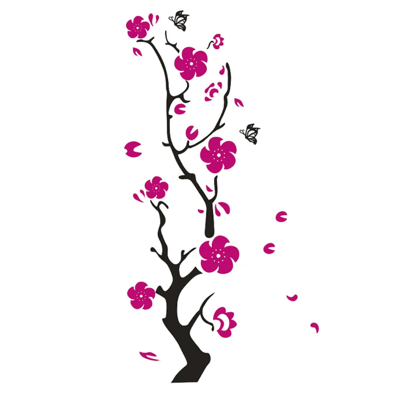 Plum flower 3d Acrylic mirror wall stickers and DIY Art wall decor for  living room entrance background wall decoration