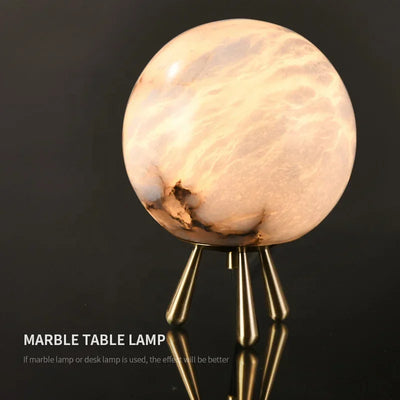 Luxury Natural Marble Table Lamp Ring Ball