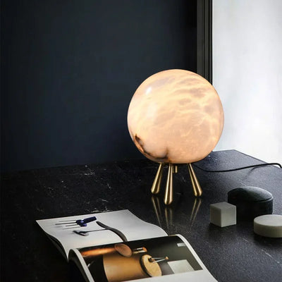 Luxury Natural Marble Table Lamp Ring Ball