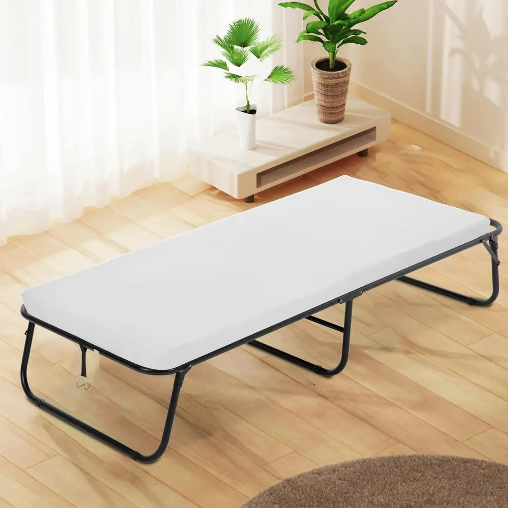 Guest folding bed Portable bed folding bed frame, with 3.9 inch comfortable foam mattress