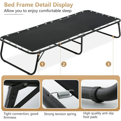 Guest folding bed Portable bed folding bed frame, with 3.9 inch comfortable foam mattress